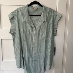 Jachs Light Green Striped Shirt